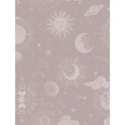 Tapetti Rebel Walls Planetarium Pink, avaruus, tähti, vintage, vaaleanpunainen