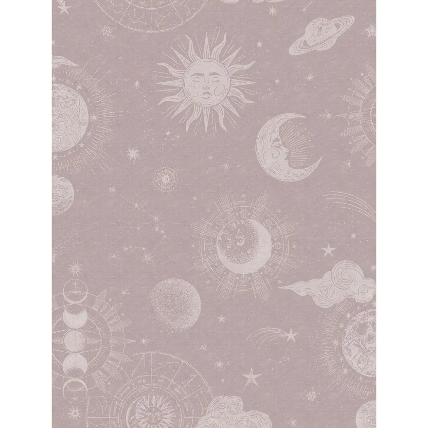 Tapetti Rebel Walls Planetarium Pink, avaruus, tähti, vintage, vaaleanpunainen