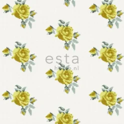 Tapetti Rose 138147, non-woven, maalaisromanttinen, keltainen