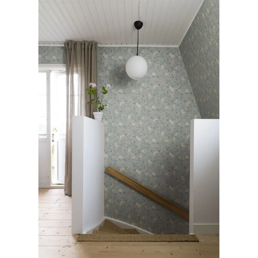 Tapetti Sandberg Kvitten, non-woven, kasvi