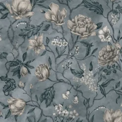 Tapetti Sandberg Linda, non-woven, kukka, maalaisromanttinen, sininen