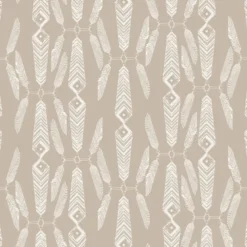 Tapetti Sandudd Ivana Helsinki Indian Summer 5248-2, non-woven, graafinen/geometrinen, vintage, vaaleanruskea/valkoinen