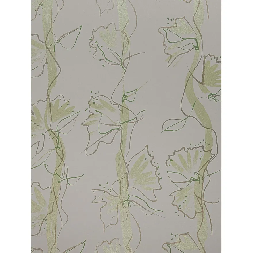 Tapetti Sandudd Jukka Rintala 5119-4, non-woven, romanttinen, valkoinen/vihreä