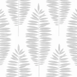 Tapetti Sandudd Vermeil 104142, non-woven, kasvi, valkoinen/hopea