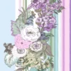 Tapetti Vintage Flowers 138114 violetti/sinivihreä non-woven
