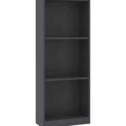 3-tasoinen kirjahylly harmaa 40x24x108 cm lastulevy