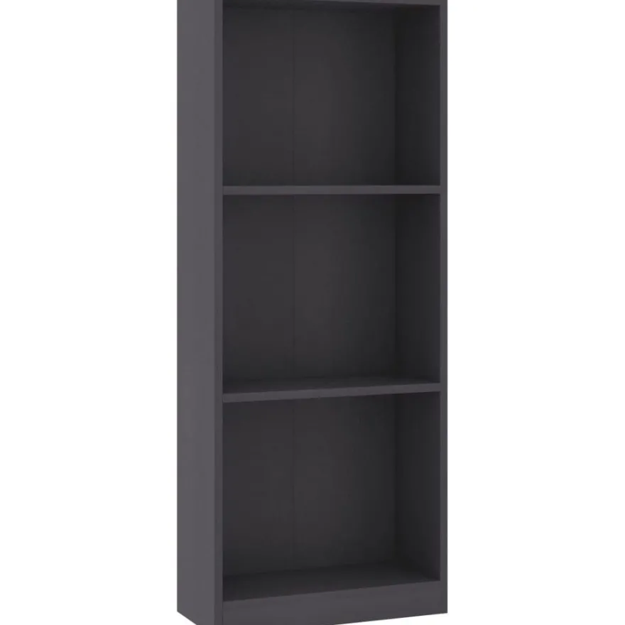 3-tasoinen kirjahylly harmaa 40x24x108 cm lastulevy