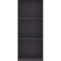 3-tasoinen kirjahylly harmaa 40x24x108 cm lastulevy