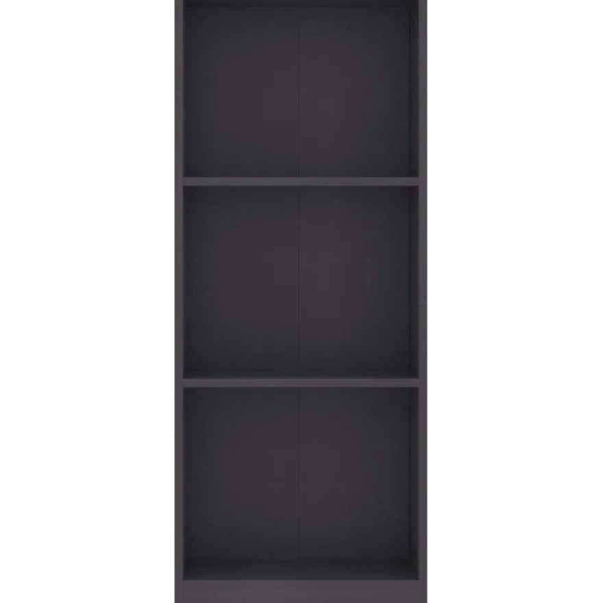 3-tasoinen kirjahylly harmaa 40x24x108 cm lastulevy