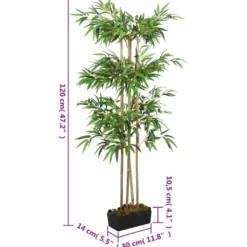 Tekokasvi bambupuu, 760 lehteä, 120 cm, vihreä