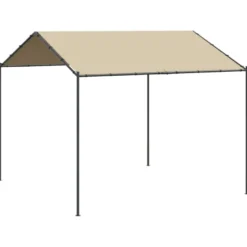 Telttakatos beige 3x3 m teräs ja kangas