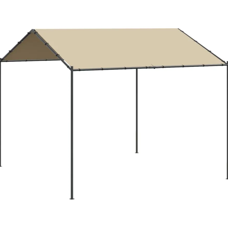 Telttakatos beige 3x3 m teräs ja kangas