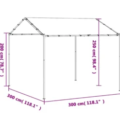 Telttakatos beige 3x3 m teräs ja kangas