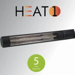 Terassilämmitin HEAT1 Eco Pro-line, 650-2000W, kaukosäädin, musta