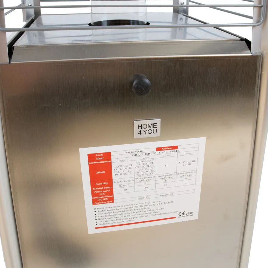 Terassilämmitin Home4you Tower, 13kW, kaasukäyttöinen