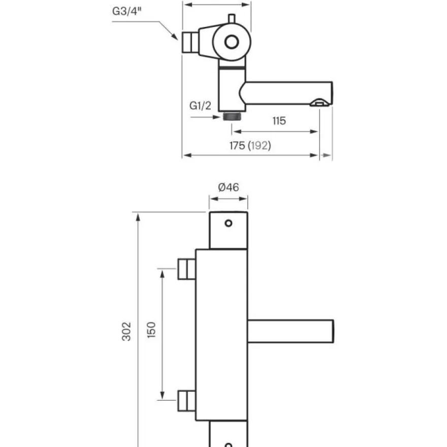 Termostaattihana Tapwell Evo EVM022, juoksuputkella, Honey Gold