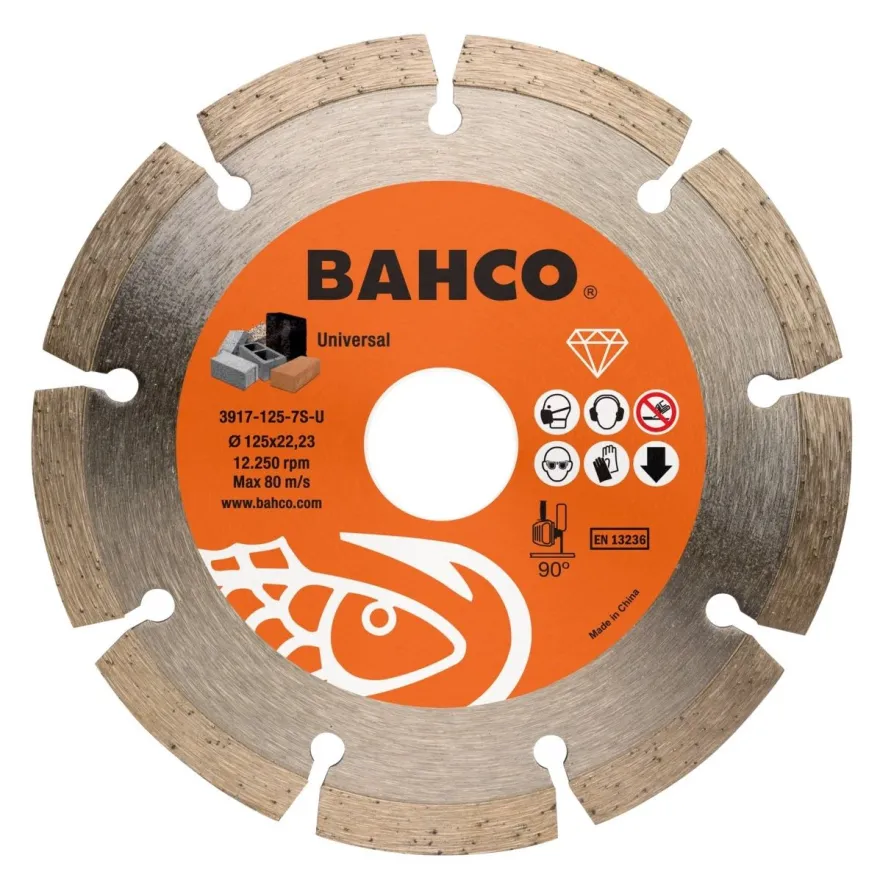 Timanttikatkaisulaikka Bahco, segmentoitu, 125x2,0x22,23 mm