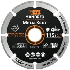 Timanttilaikka Mandrex MetalXcut 125mm, metallille