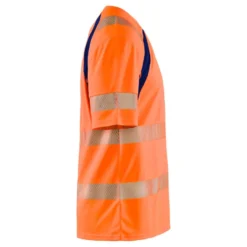 T-paita Blåkläder 3397 Highvis, huomio-oranssi/sininen