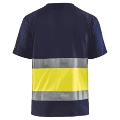 T-paita Blåkläder 3387 Highvis, mariininsininen/huomiokeltainen