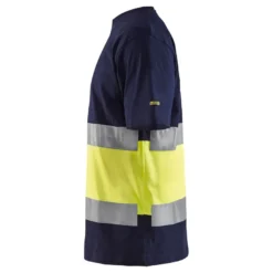 T-paita Blåkläder 3387 Highvis, mariininsininen/huomiokeltainen