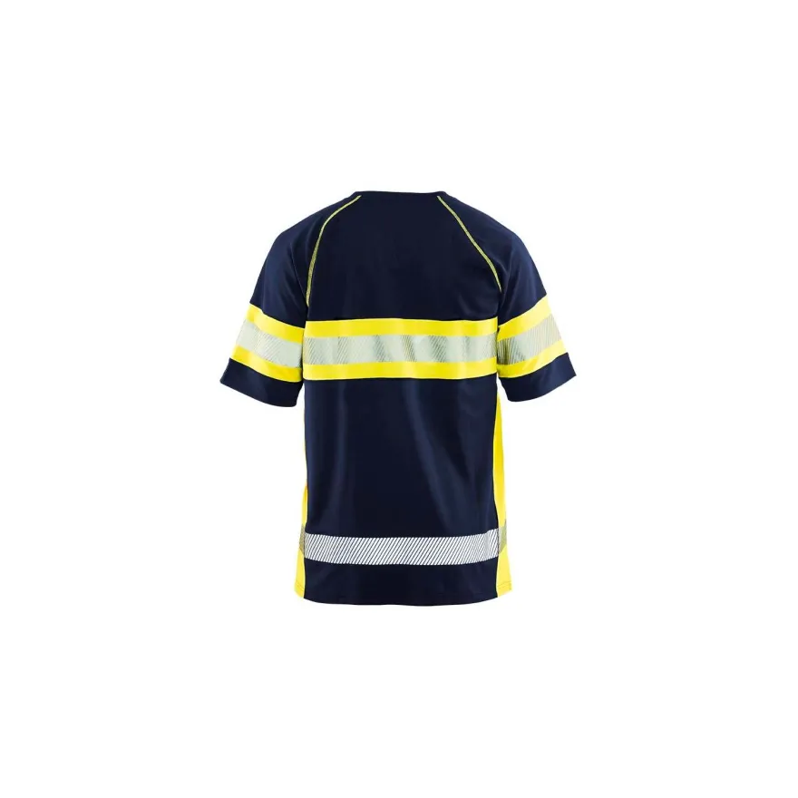 T-paita Blåkläder 3337 Highvis, mariininsininen/huomiokeltainen