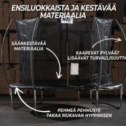 Trampoliini React Aero, Ø427cm, turvaverkolla