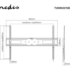 TV-seinäteline Nedis TVWM2070BK, 60-100