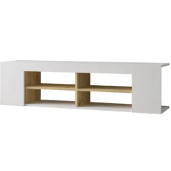 TV-taso Linento Furniture LV13, valkoinen/tammi