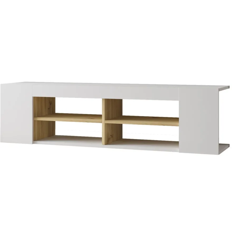 TV-taso Linento Furniture LV13, valkoinen/tammi