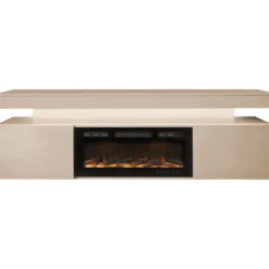 TV-taso Nomla EF 2D GLOSSA 10, LED-valaistuksella, sähkötakalla, leveys 190cm, beige