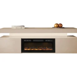 TV-taso Nomla EF 2D GLOSSA 10, LED-valaistuksella, sähkötakalla, leveys 190cm, beige