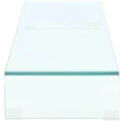 Tv-taso/näyttöteline kirkas lasi 100x30x13 cm