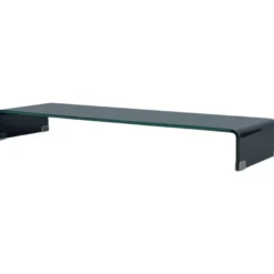 Tv-taso/näyttöteline musta lasi 120x30x13 cm