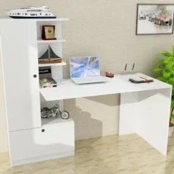 Työpöytä Linento Furniture Domingos, valkoinen