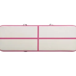 Täytettävä voimistelumatto pumpulla 400x100x15 cm PVC pinkki