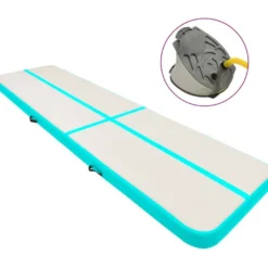 Täytettävä voimistelumatto pumpulla 700x100x15 cm PVC vihreä
