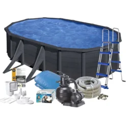 Uima-allaspaketti Swim & Fun Basic 120, 500 x 300 cm musta