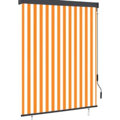 Ulkorullaverho 140x250 cm valkoinen ja oranssi