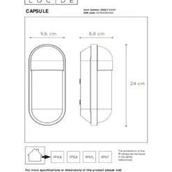 Ulkoseinävalaisin Lucide Capsule, eri värejä