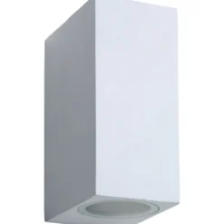 Ulkoseinävalaisin Lucide Zora LED kulmikas, GU10, 2x5W, IP44, valkoinen