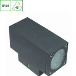 Ulkoseinävalaisin Spectrum Torre 2x3LED Cree 45° 6W IP44 172x108x63mm harmaa, eri värilämpötiloja