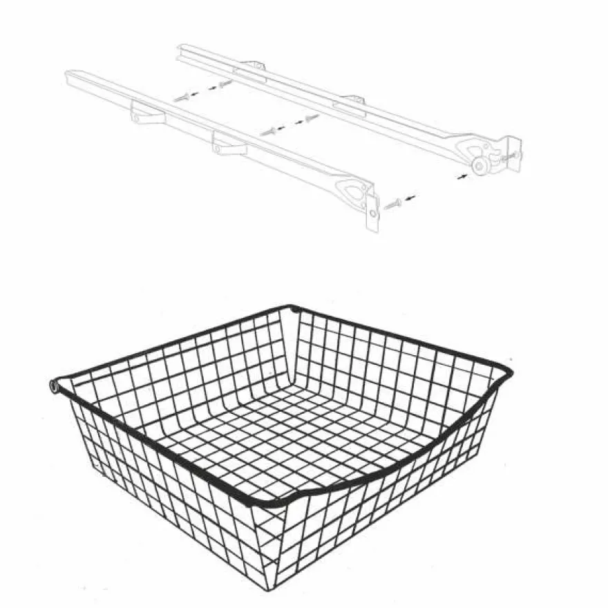 Ulosvedettävä lankakori Norscan Roller, M50, 500x150mm, valkoinen