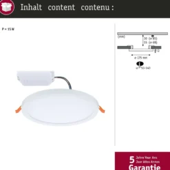 Upotettava LED-paneeli Paulmann VariFit Areo, IP44, Ø17.5cm, 13W, säädettävä värilämpötila, eri värejä