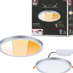 Upotettava LED-paneeli Paulmann VariFit Areo, IP44, Ø17.5cm, 13W, säädettävä värilämpötila, eri värejä