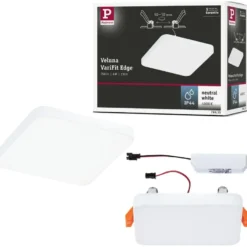 Upotettava LED-paneeli Paulmann VariFit Veluna Edge, IP44, 9x9cm, 6W, 4000K, valkoinen