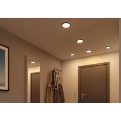 Upotettava LED-paneeli Paulmann VariFit Areo, IP44, Ø118mm, 6.5W, 3000K, musta