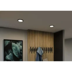 Upotettava LED-paneeli Paulmann VariFit Areo, IP44, Ø118mm, 6.5W, 3000K, musta