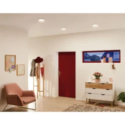 Upotettava LED-paneeli Paulmann, IP44, Ø17cm, 11.1W, 2700K, mattakromi, Verkkokaupan poistotuote