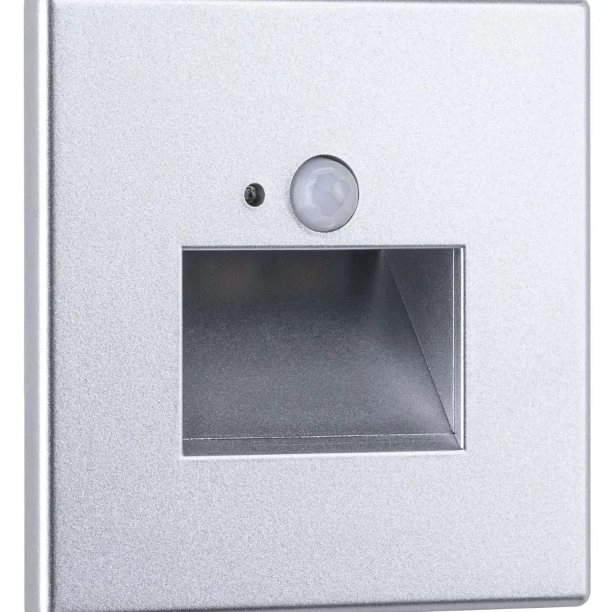 Upotettava LED-seinävalaisin Paulmann Edge Quadro 80x42mm 1.2W 25lm 2700K liiketunnistin